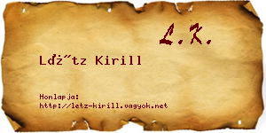 Létz Kirill névjegykártya
